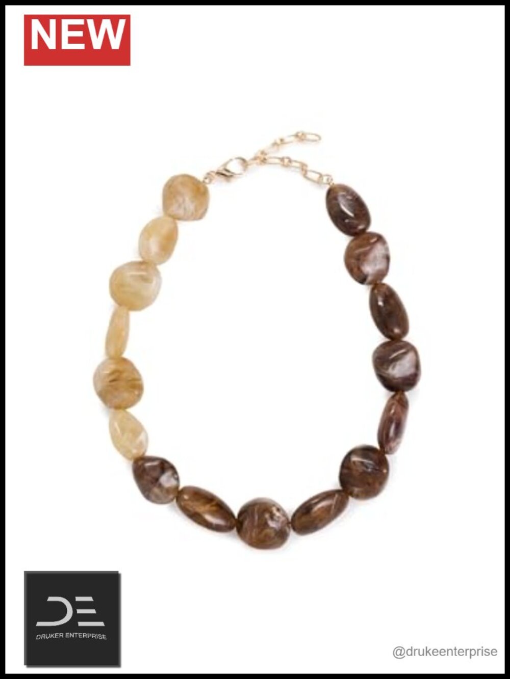 Agate Beaded Necklace Women's Lobster Clasp Link Chain
